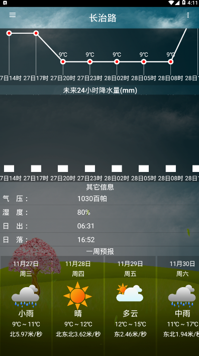 海峰天气24小时天气预报软件1.0.5 手机版截图2