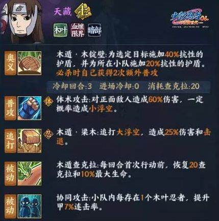 火影忍者ol暗部天藏好用吗_暗部天藏技能属性介绍